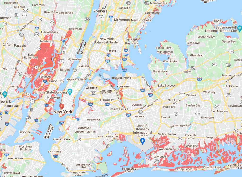 New York flood risk Map shows areas that could be…